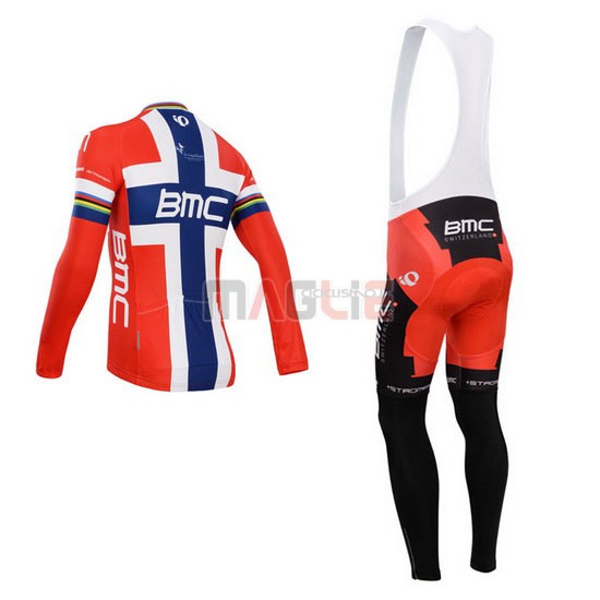 Maglia BMC manica lunga 2014 blu e rosso